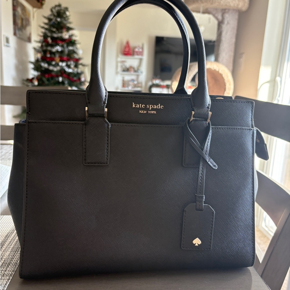 LIKE NEW- Kate Spade Black Satchel Bag with Strap